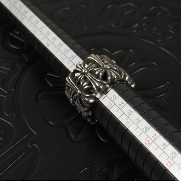 Chrome Hearts Cemetery Cross Silver Ring Size 9.25 US 925 Silver - Picture 9 of 10